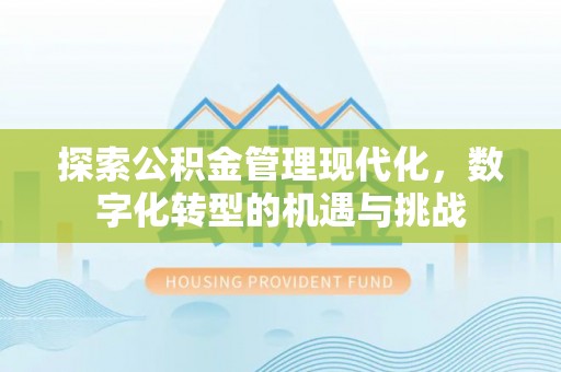 思南探索公积金管理现代化，数字化转型的机遇与挑战